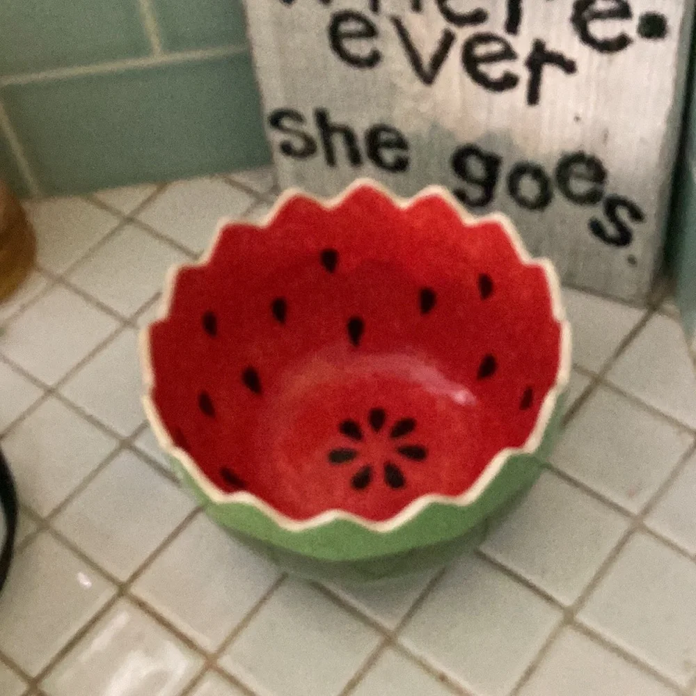 Pier 1 Watermelon Bowl - Red and Green